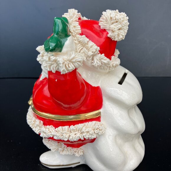Lefton Ceramic Santa Spaghetti Trim Coin Bank - Picture 8 of 13